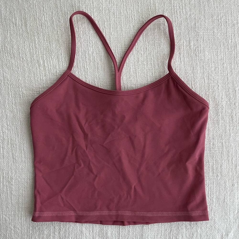 Lululemon Cropped Power Y Tank Luxtreme a misty Merlot(?)